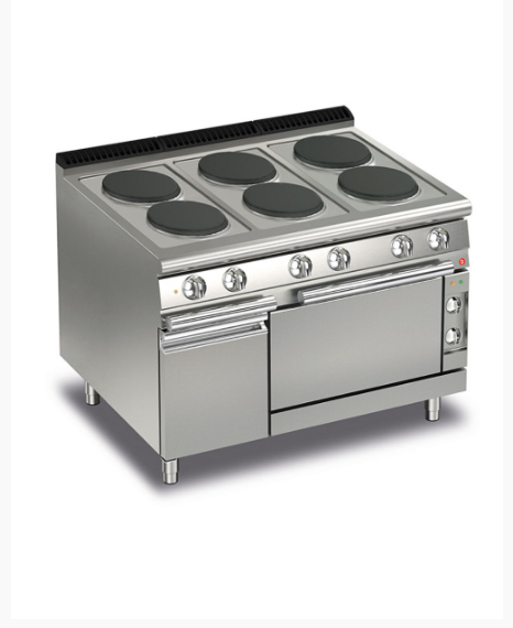 BARON ELECTRIC RANGE WITH ROUND CAST IRON PLATES WITH ELECTRIC OVEN